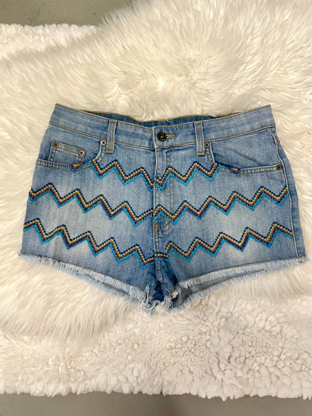 Carmar high rise Zig Zag Embroidered Shorts